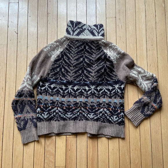 Free People Pattern Wool Sweater Cardigan - Picture 5 of 6